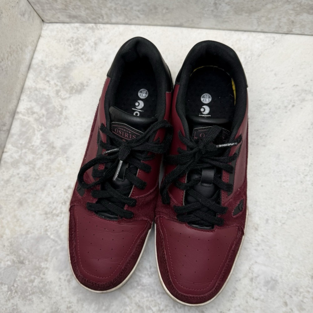 Osiris Men's 10 BOB Leather Suede Skate Shoes Burgundy Low Top Sneakers - Picture 5 of 7